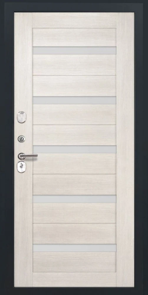 Входная дверь ДвериПРО L Термо СБ-1 (ст. белое, 16мм, беленый дуб) DPRO201354 внутренняя сторона