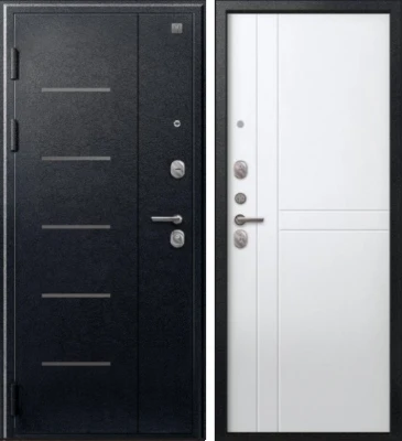 Дверь V-06 Черный муар - Белый