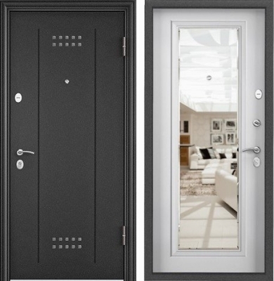 Дверь Торекс DELTA-M 10 Темно-серый букле графит, DL-2 ПВХ лиственница белая СК6М