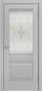 Межкомнатная дверь ЛУ-52 (Серый эмалит, до, 900x2000)