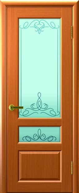 Межкомнатная дверь ВАЛЕНТИЯ 2 (Светлый Анегри Т34, стекло)