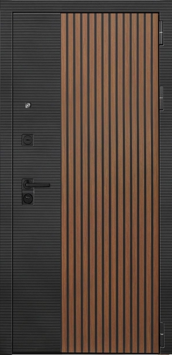 Входная дверь Модель L - 48 Лаура-2 (16мм, светлый мореный дуб) внешняя сторона