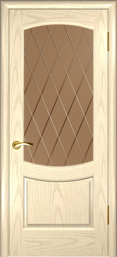 Фото Межкомнатная дверь Лаура 2 (Дуб слоновая кость, стекло)