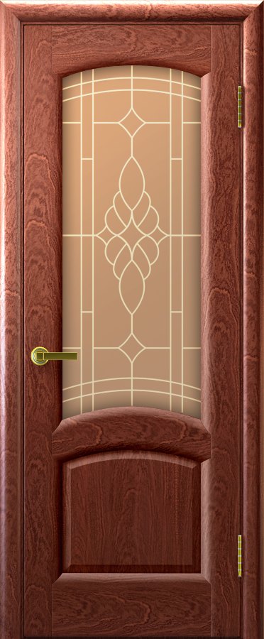 Межкомнатная дверь Лаура (красное дерево, стекло)