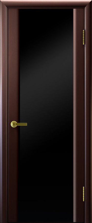 Фото Межкомнатная дверь СИНАЙ 3 (венге, стекло черное)