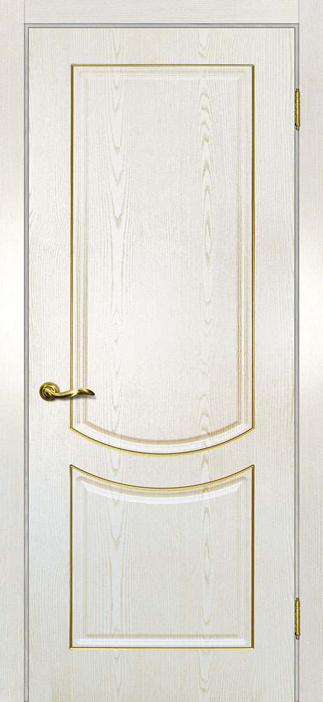 Фото Межкомнатная дверь Сиена-3 патина белый золото контур патина золото