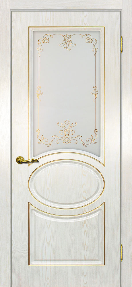 Фото Межкомнатная дверь Сиена-1 патина Белый  золото