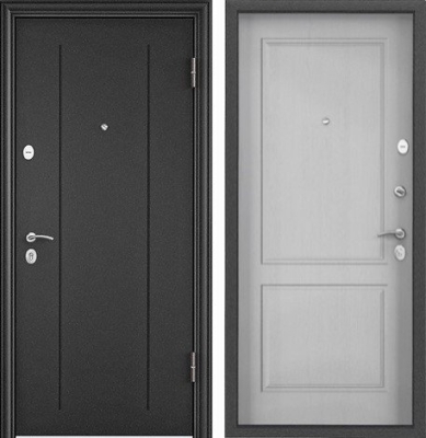 Дверь Торекс DELTA-M 10 Темно-серый букле графит,RGSO, ПВХ Дуб белый матовый, D27