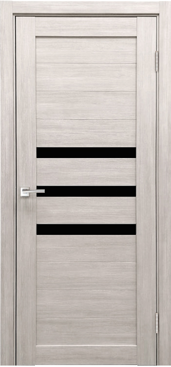 Фото Межкомнатная дверь Легенда X-6 тон Белая лиственница Остекление Лакобель черное