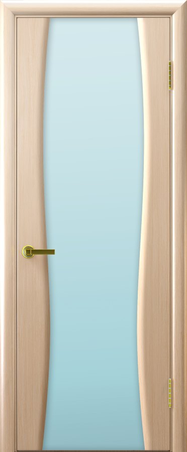 Межкомнатная дверь Клеопатра 2 (беленый дуб стекло белое, 900х2000)