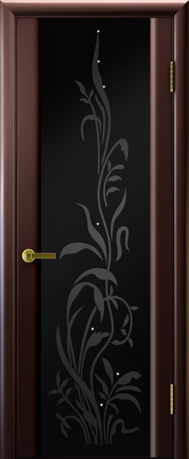 Межкомнатная дверь Трава 2 (венге, стекло, 900х2000)