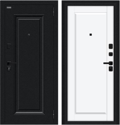 Дверь Браво Сьют МФ/SBlack Букле черное/White Silk