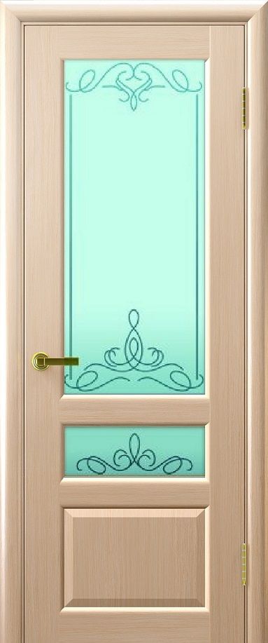Фото Межкомнатная дверь ВАЛЕНТИЯ 2 (беленый дуб, стекло, 900х2000)