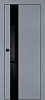 Межкомнатная дверь PX-10 черная кромка с 4-х ст. Серый матовый