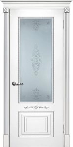 Межкомнатная дверь Смальта 04 Белый ral 9003  патина серебро