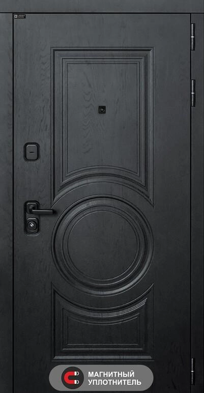 Фото Входная дверь GRAND 01 - Белое дерево, стекло черное внешняя сторона