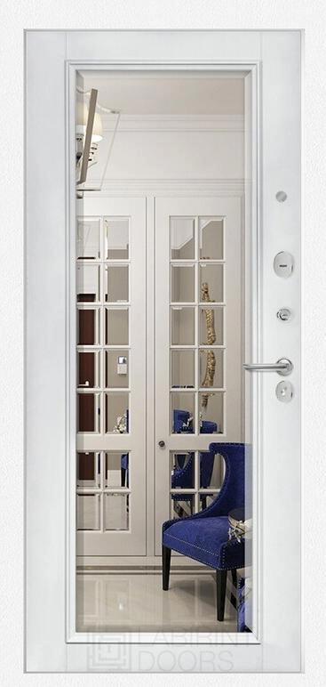 Входная дверь FORMO с Зеркалом Фацет - Белый софт