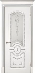 Межкомнатная дверь Смальта 11 Белый ral 9003  патина серебро