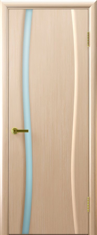 Фото Межкомнатная дверь Клеопатра 1 (беленый дуб стекло белое)