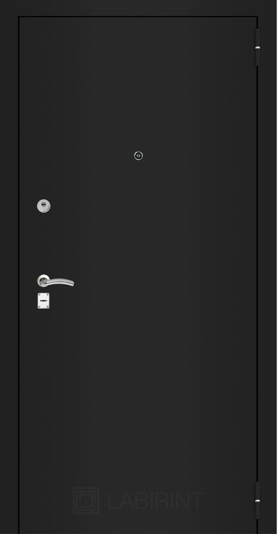 Фото Входная дверь CLASSIC шагрень черная 14 - Дуб кантри белый горизонтальный внешняя сторона