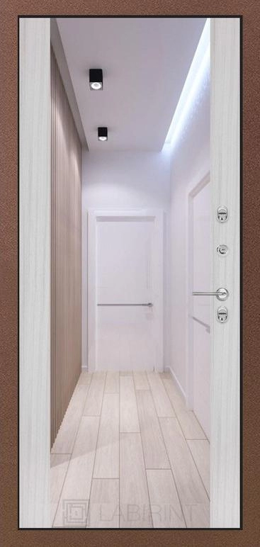 Фото Входная дверь Термо Магнит с Зеркалом Максимум - Сандал белый внутренняя сторона