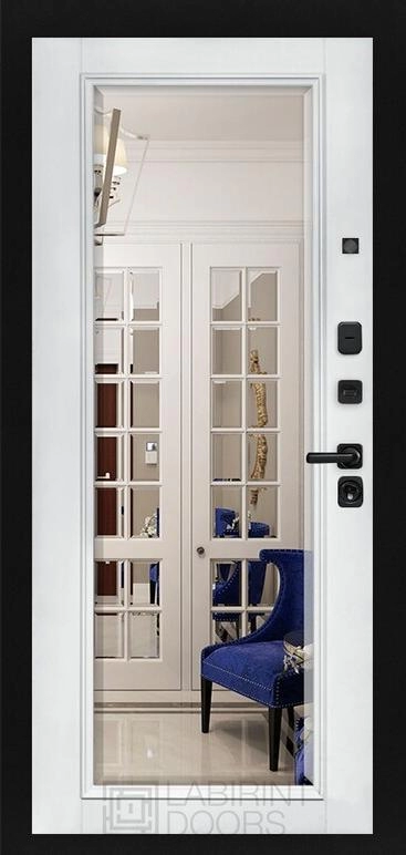Входная дверь GRAND с Зеркалом Фацет - Белый софт