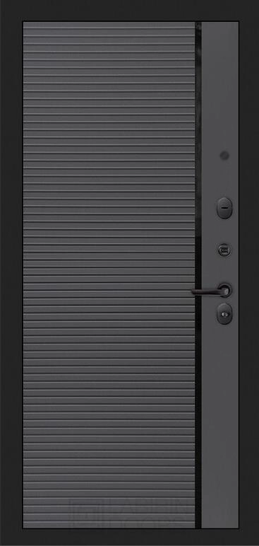 Фото Входная дверь VOLCANO 22 - Графит софт, черная вставка внутренняя сторона