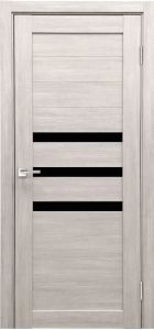 Межкомнатная дверь Легенда X-6 тон Белая лиственница Остекление Лакобель черное