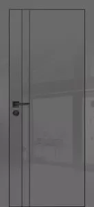 Межкомнатная дверь HGX-20 черная кромка с 4-х ст. Графит глянец