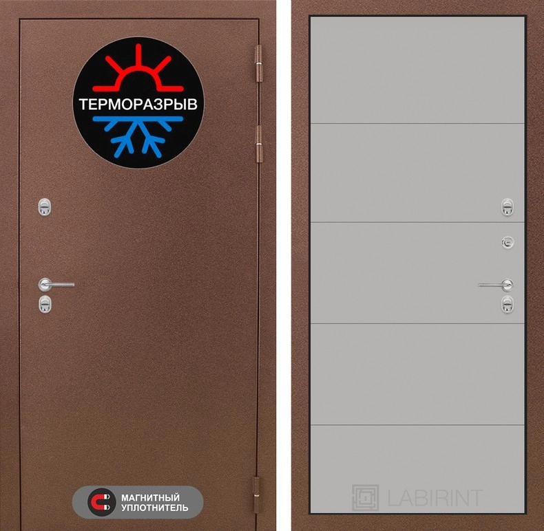Входная дверь Термо Магнит 13 - Грей софт