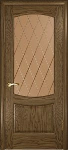 Межкомнатная дверь Лаура 2 (Светлый мореный дуб, стекло)