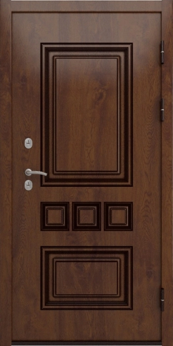 Фото Входная дверь Аура Алиса (16мм, ПВХ софт грей, зеркало) внешняя сторона