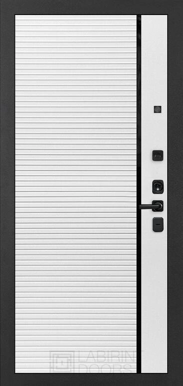 Входная дверь ACUSTIC 22 - Белый софт, черная вставка