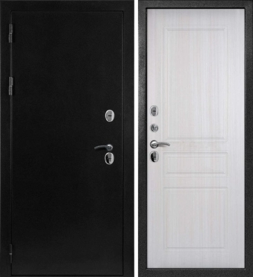 Фото Дверь Дверная Биржа Термо-1 Черное серебро  Сандал белый