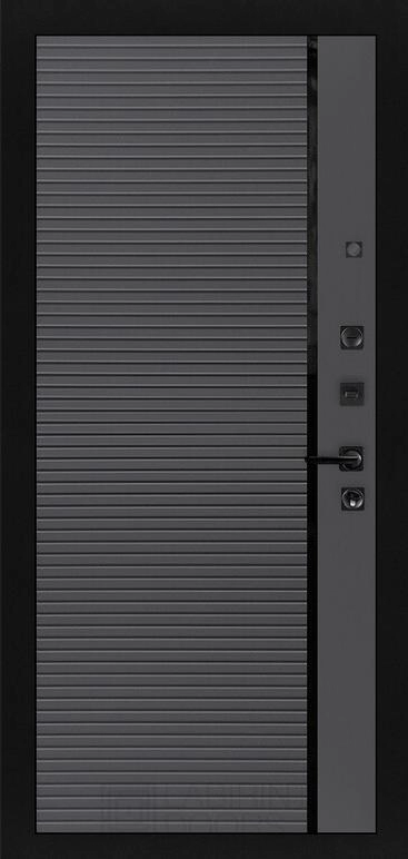 Входная дверь STORM 22 - Графит софт, черная вставка
