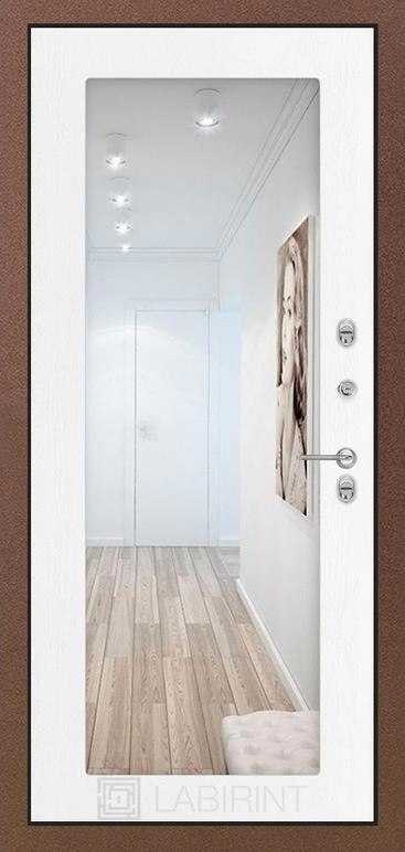 Входная дверь Термо Магнит с Зеркалом 18 - Белое дерево