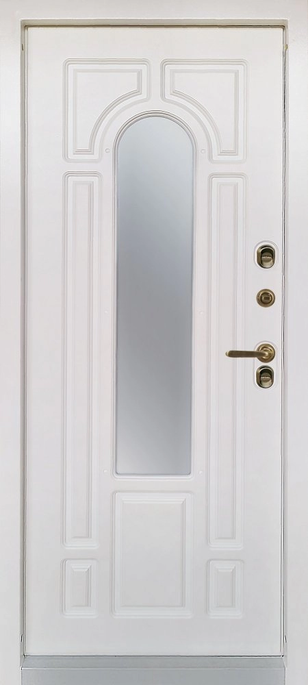 Фото Дверь ЗД Лацио с терморазрывом с белой панелью Винорит вайт внутренняя сторона