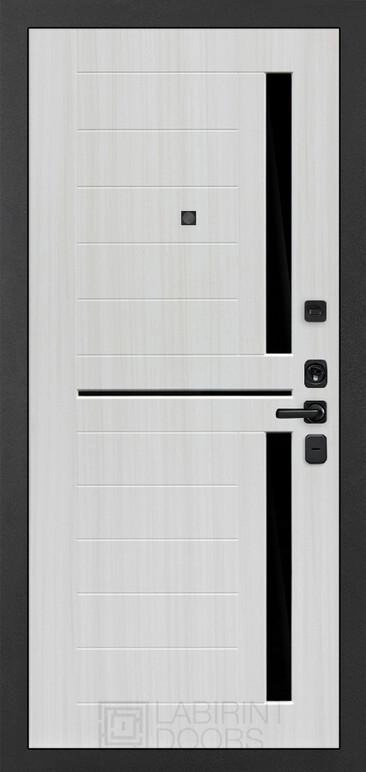Входная дверь COSMO 02 - Сандал белый, стекло черное